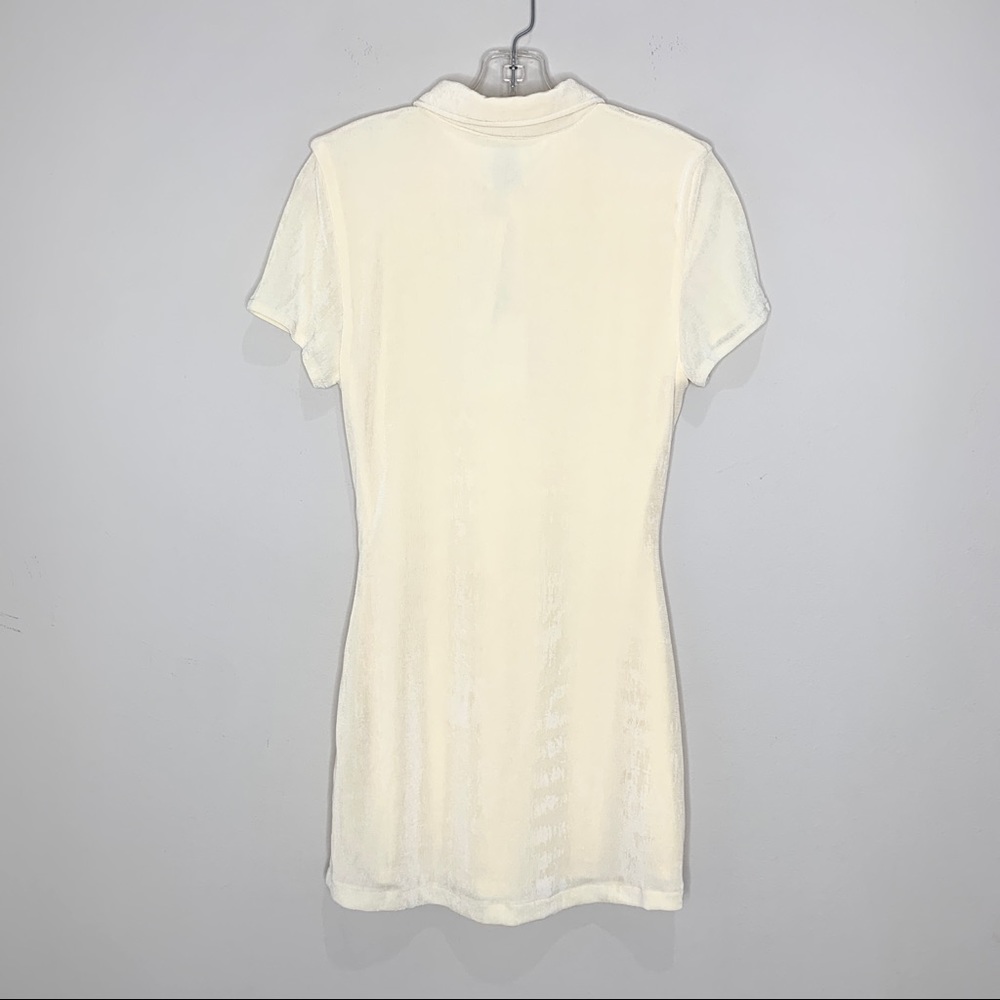 NEW With Jéan Alexa Mini Dress Ruched Button Down Buttercream - Picture 12 of 14